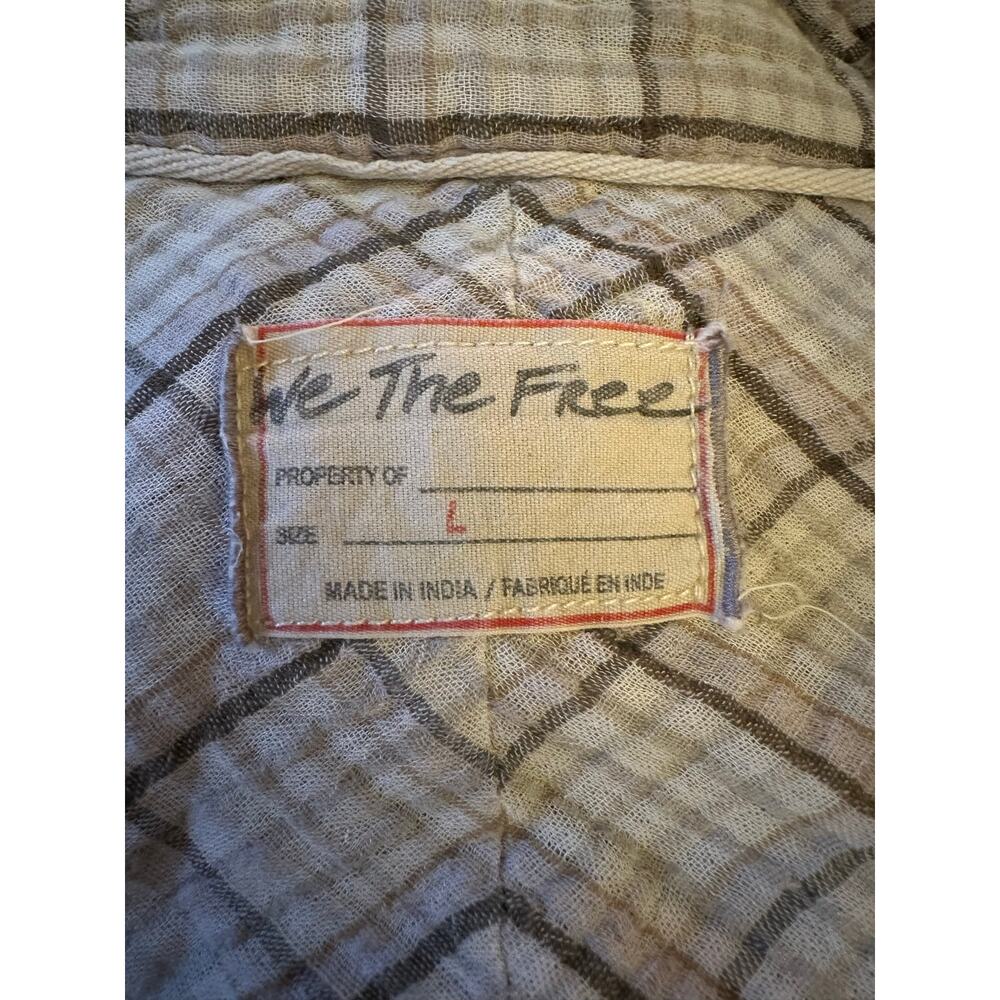 Free People Oversized Bohemian Grunge 90s Fall Cardiff Plaid Top Shirt Large - Picture 9 of 10